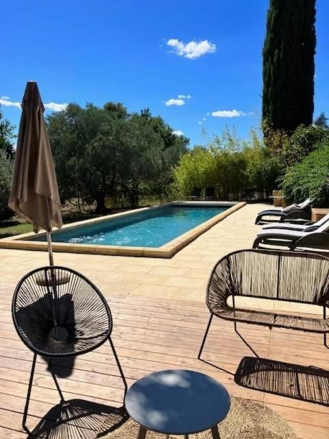 Le Mas Du Cypres, 12 Pers Et Piscine Aigaliers Buitenkant foto